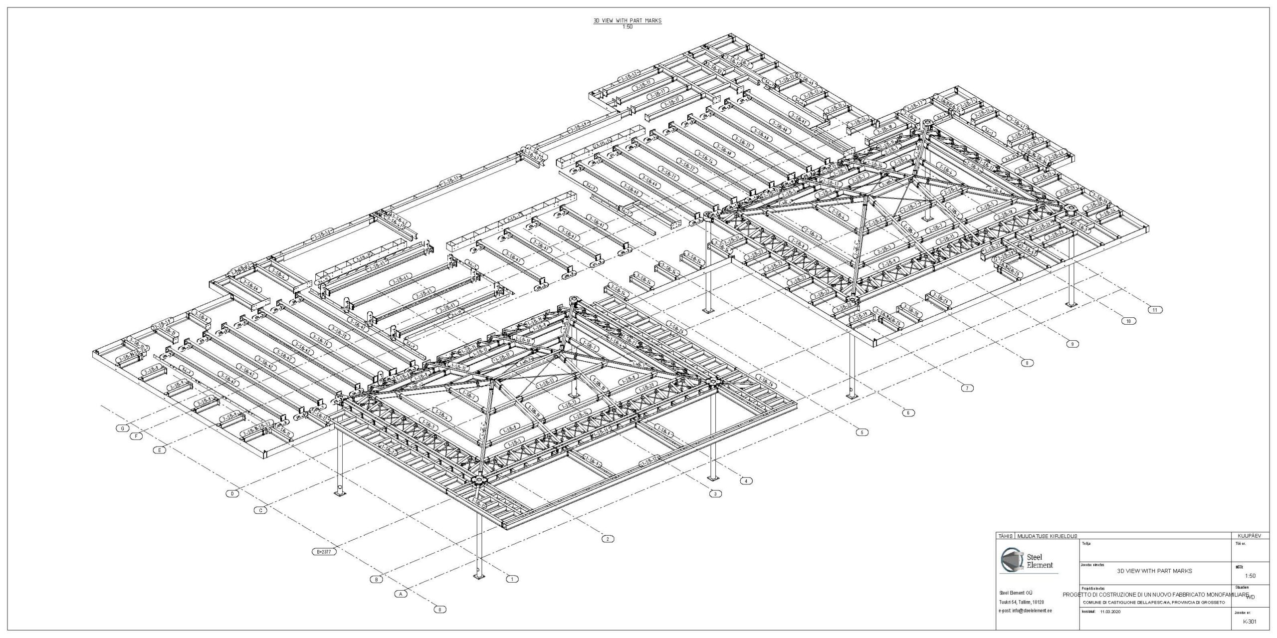 Eravilla teraskonstruktsioon – 3D vaade, Toscana, Itaalia