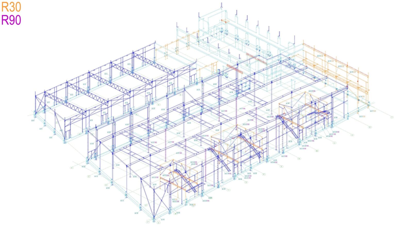 Ärihoone teraskarkassi 3D vaade, Reti tee 3, Peetri alevik